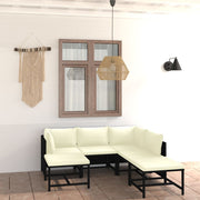 Loungeset 7-delig poly rattan zwart