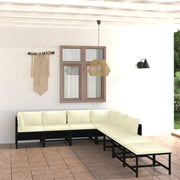 Loungeset 8-delig poly rattan zwart