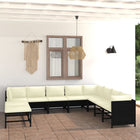 Loungeset 11-delig poly rattan zwart
