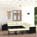 12-piece lounge set with cushions poly rattan black