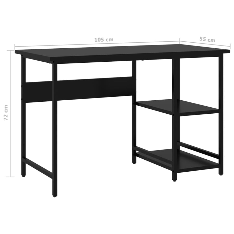 Computerbureau 105X55X72 Cm Mdf En Metaal Zwart