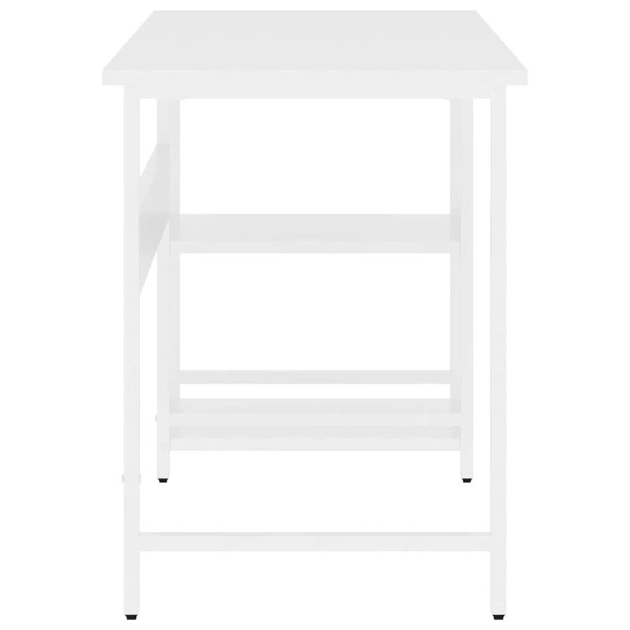 Computerbureau 105X55X72 Cm Mdf En Metaal Wit