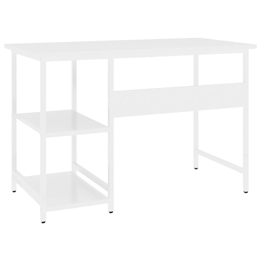Computerbureau 105X55X72 Cm Mdf En Metaal Wit