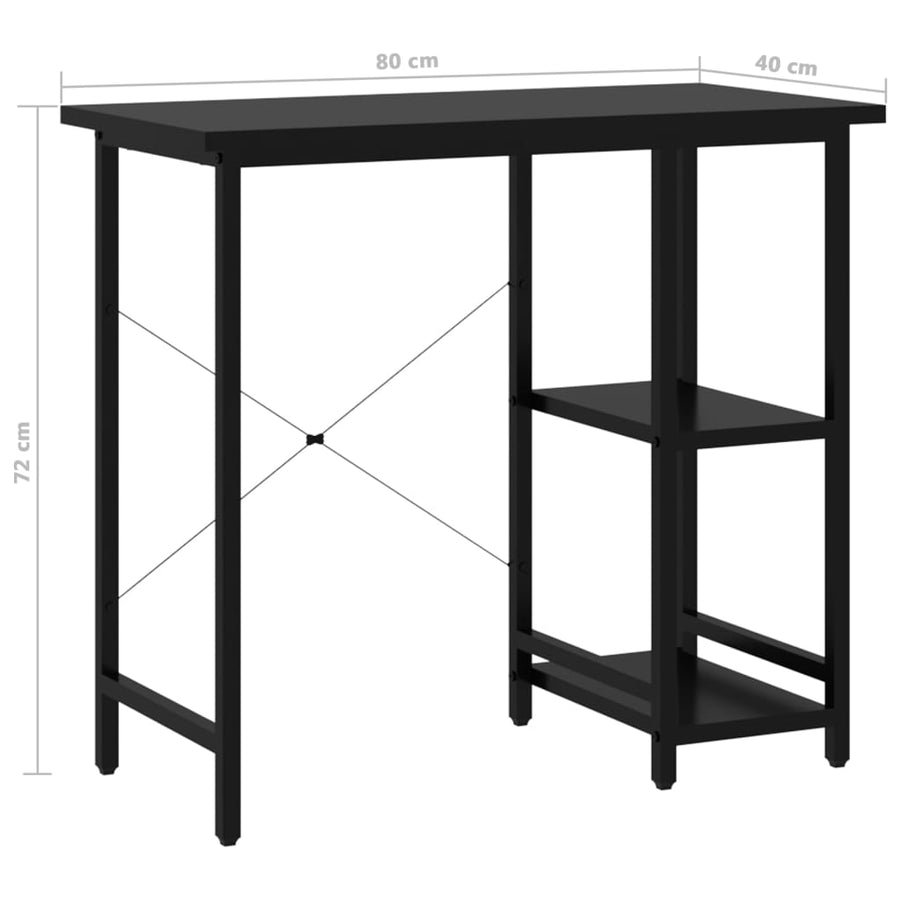 Computerbureau 80X40X72 Cm Mdf En Metaal Zwart