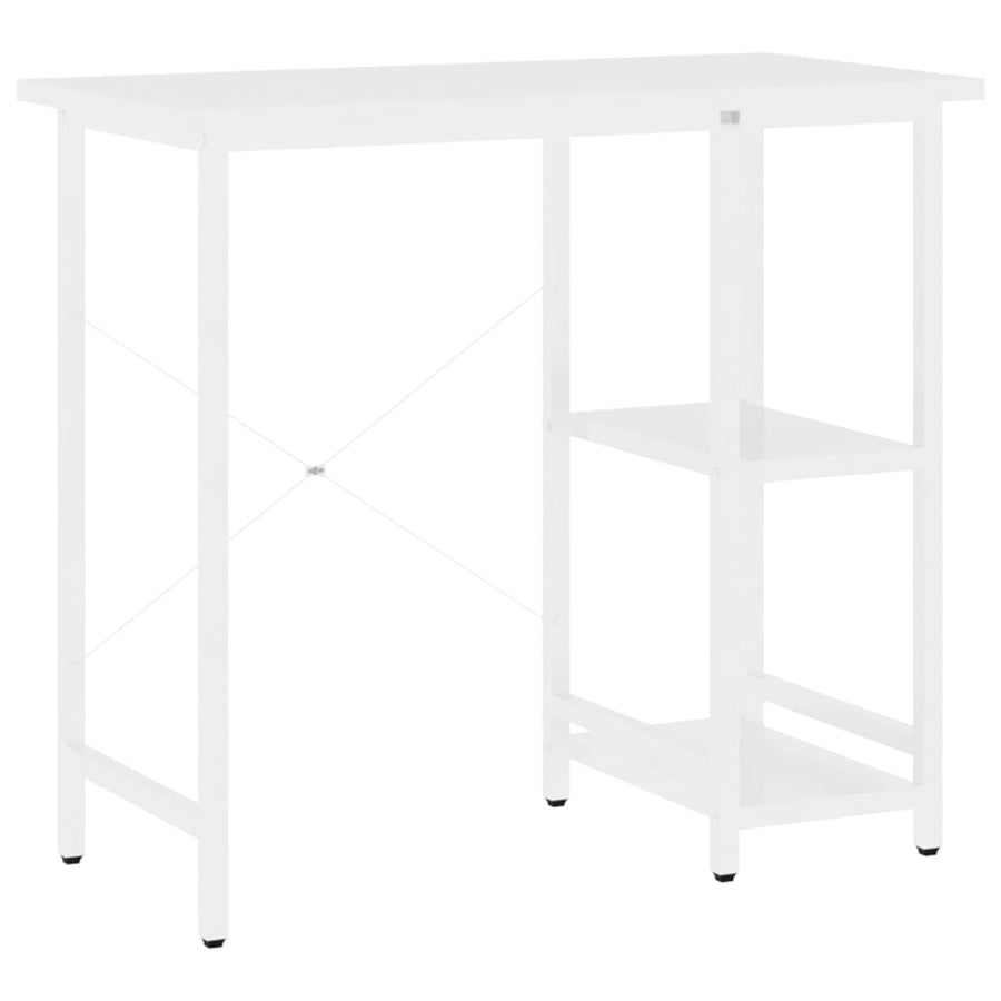 Computerbureau 80X40X72 Cm Mdf En Metaal Wit