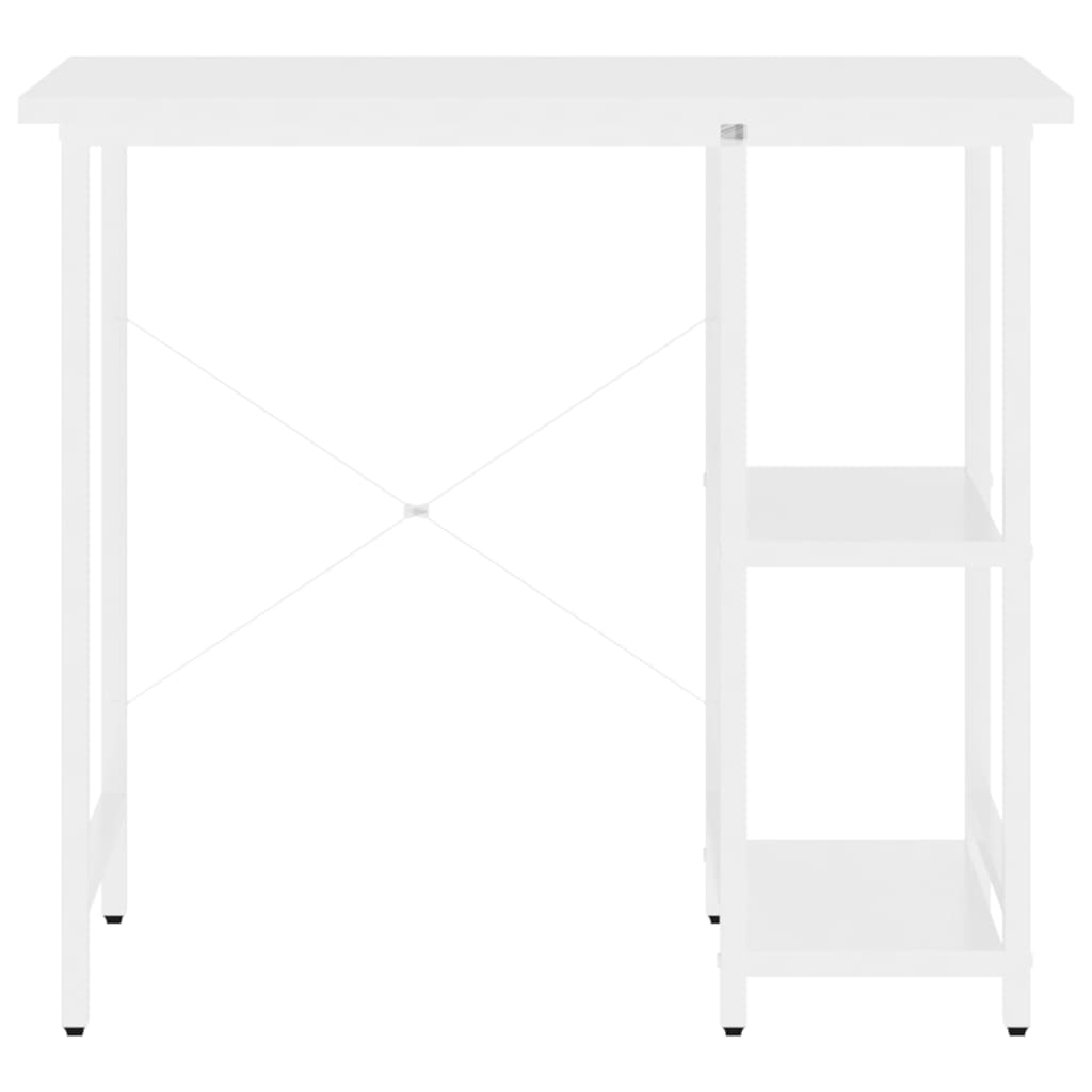 Computerbureau 80X40X72 Cm Mdf En Metaal Wit