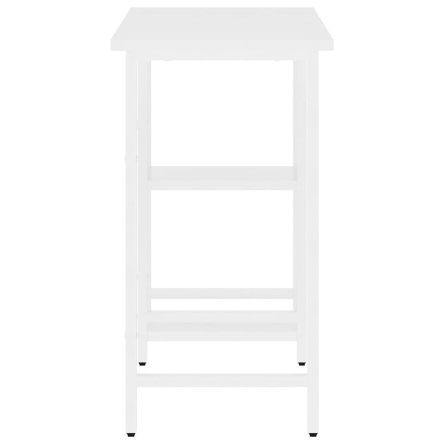 Computerbureau 80X40X72 Cm Mdf En Metaal Wit