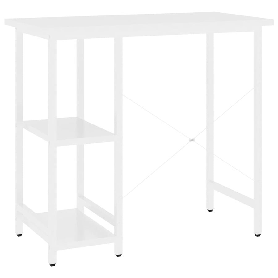 Computerbureau 80X40X72 Cm Mdf En Metaal Wit