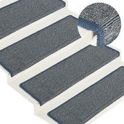 Trapmatten 15 st 65x21x4 cm lichtgrijs blauw