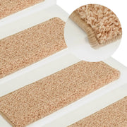Stair Mats 15 pcs 65x21x4 cm Gold Rectangular Edge