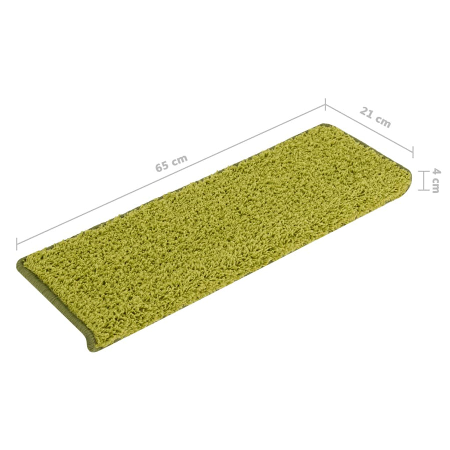 Trapmatten 15 st 65x21x4 cm Groen Rechthoekige Rand