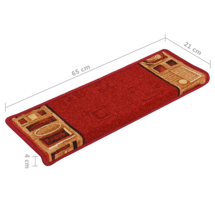 Trapmatten Zelfklevend 65X21X4 Cm Rood Rechthoekig