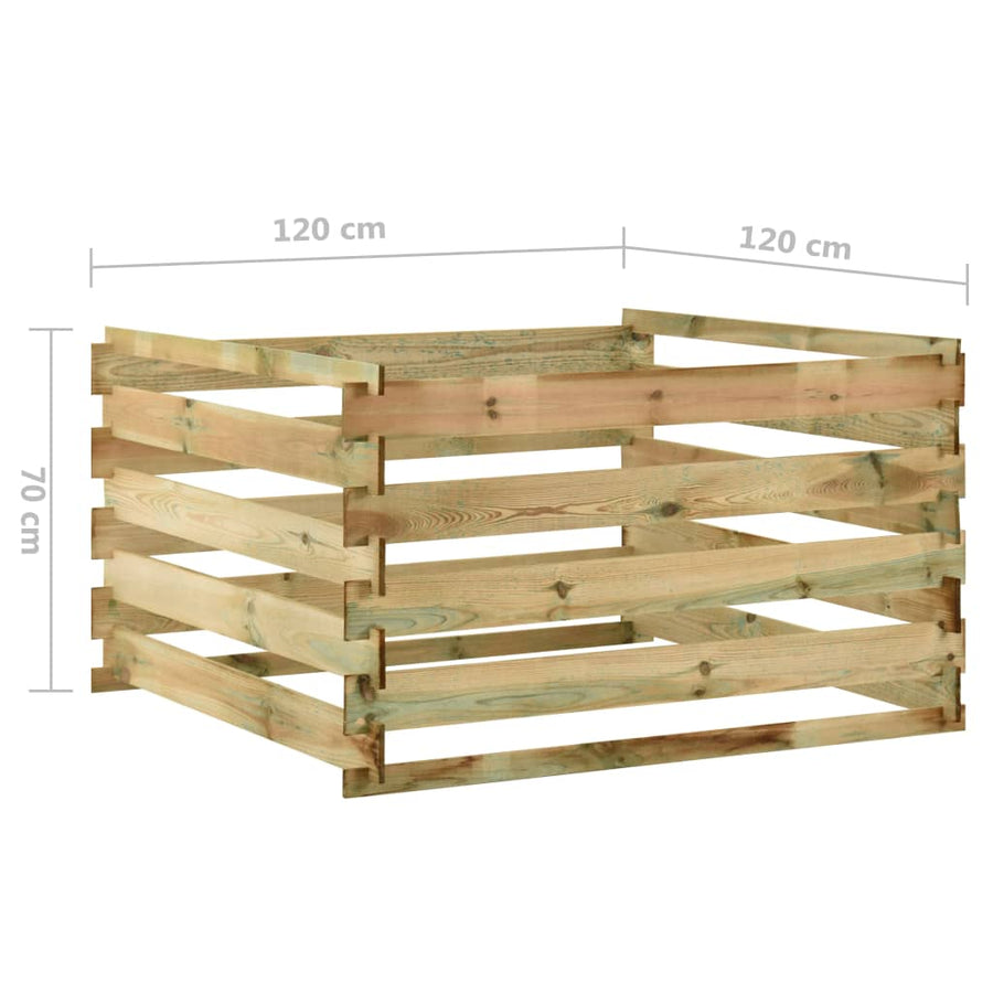 Tuincompostbak Gelat 120X120X70 Cm Geïmpregneerd Grenenhout