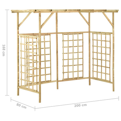 Pergola Voor 3 Containers Geïmpregneerd Grenenhout 200 x 80 x 168 cm