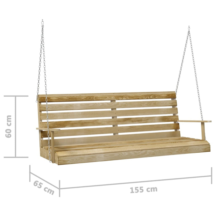 Schommelbank Geïmpregneerd Grenenhout 155 x 65 x 60 cm
