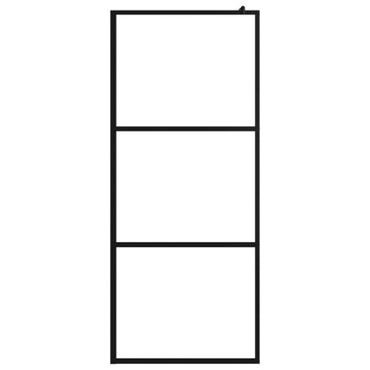 Inloopdouchewand Transparant 80X195 Cm Esg-Glas Zwart