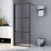 Inloopdouchewand 80x195 cm zwart ESG-glas