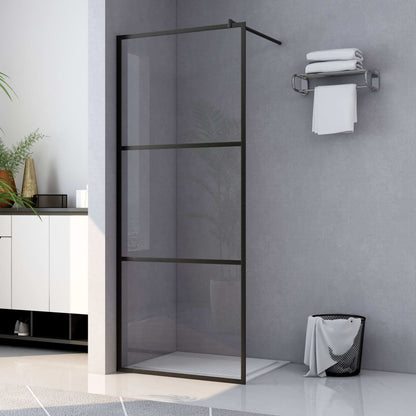 Inloopdouchewand Transparant 80X195 Cm Esg-Glas Zwart