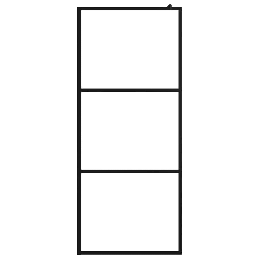 Inloopdouchewand Transparant Esg-Glas 90 x 195 cm Zwart Doorzichtig