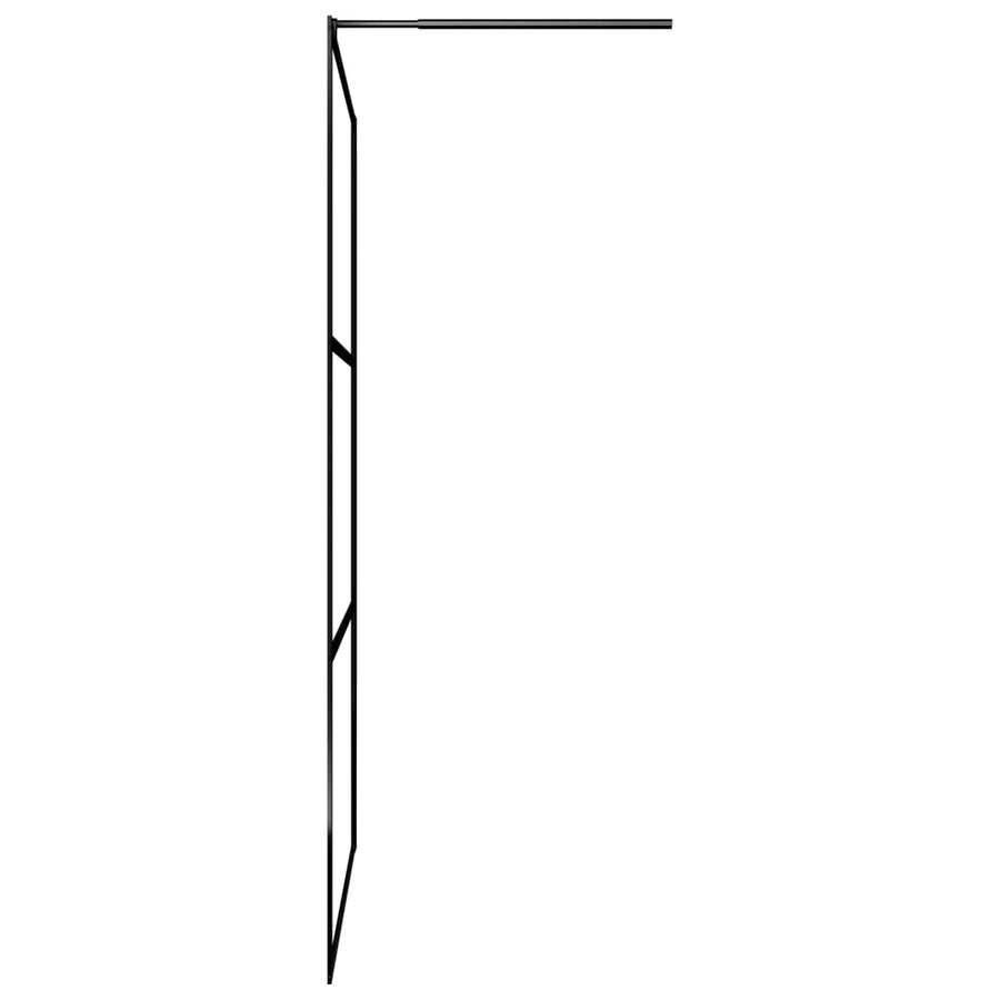 Inloopdouchewand Transparant Esg-Glas 90 x 195 cm Zwart Doorzichtig