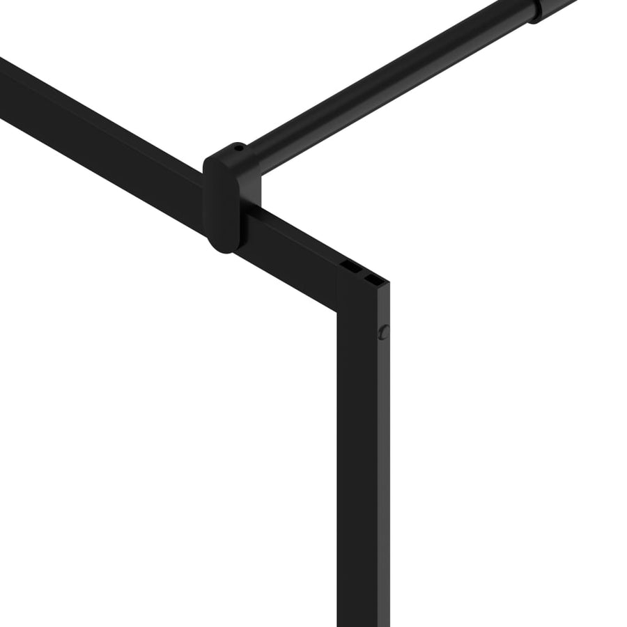 Inloopdouchewand Transparant Esg-Glas 90 x 195 cm Zwart Doorzichtig