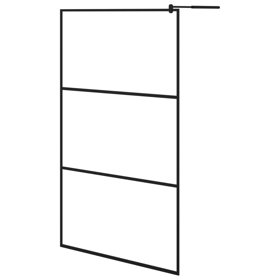 Inloopdouchewand Transparant 115X195 Cm Esg-Glas Zwart