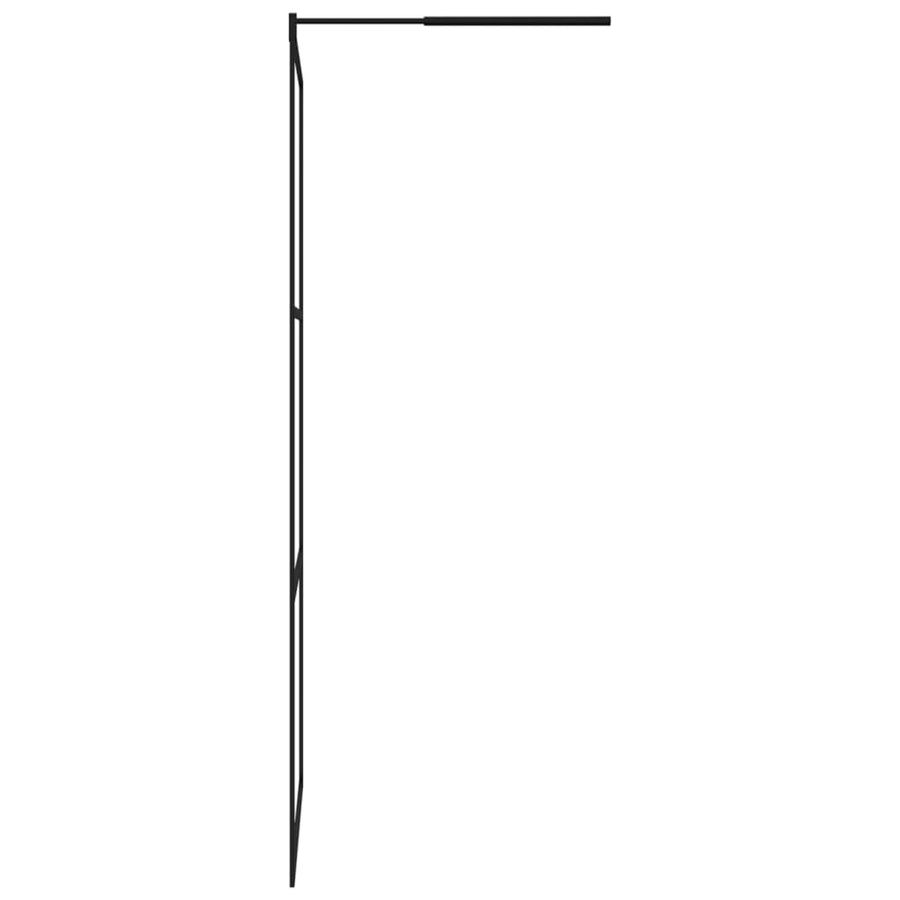 Inloopdouchewand Transparant 115X195 Cm Esg-Glas Zwart