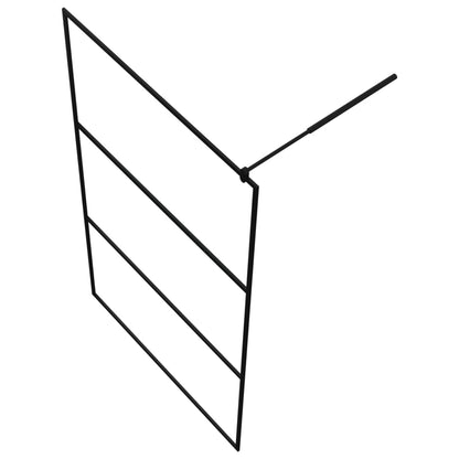 Inloopdouchewand Transparant 115X195 Cm Esg-Glas Zwart