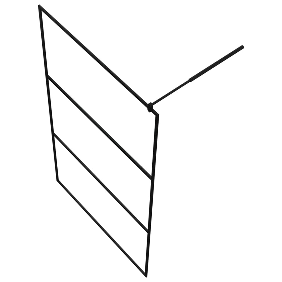 Inloopdouchewand Transparant 115X195 Cm Esg-Glas Zwart
