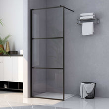 Inloopdouchewand Transparant 115X195 Cm Esg-Glas Zwart