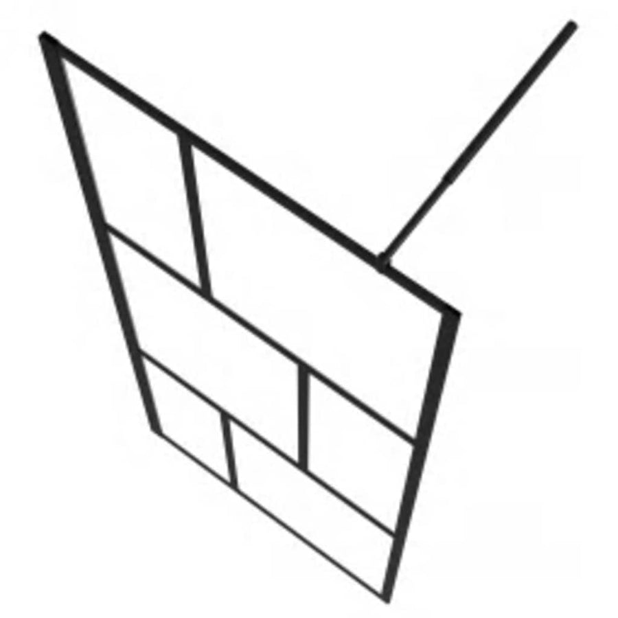 Inloopdouchewand 80X195 Cm Gehard Glas Zwart
