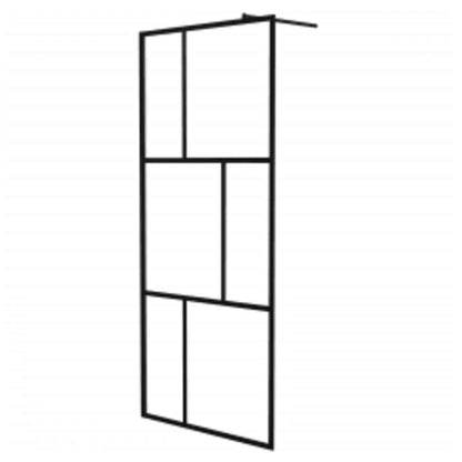 Inloopdouchewand 90X195 Cm Gehard Glas Zwart