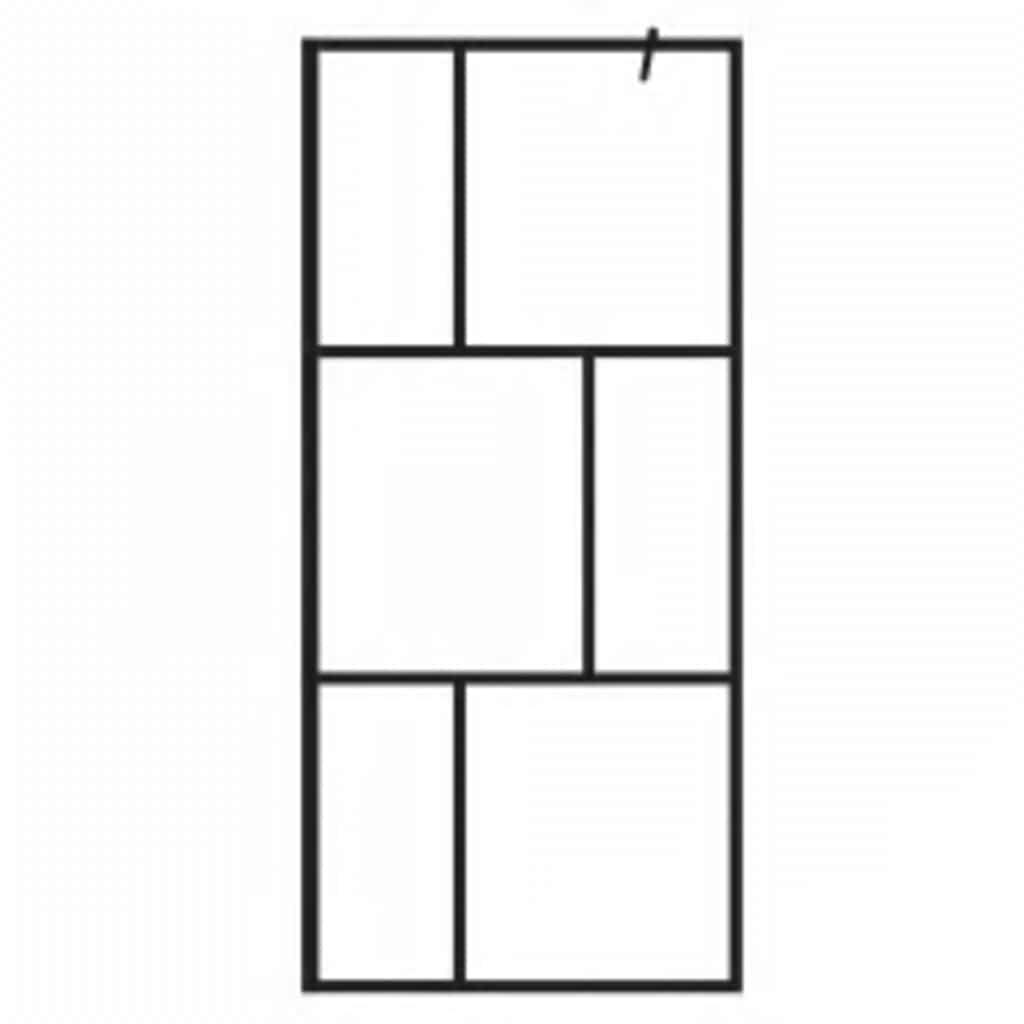 Inloopdouchewand 90X195 Cm Gehard Glas Zwart