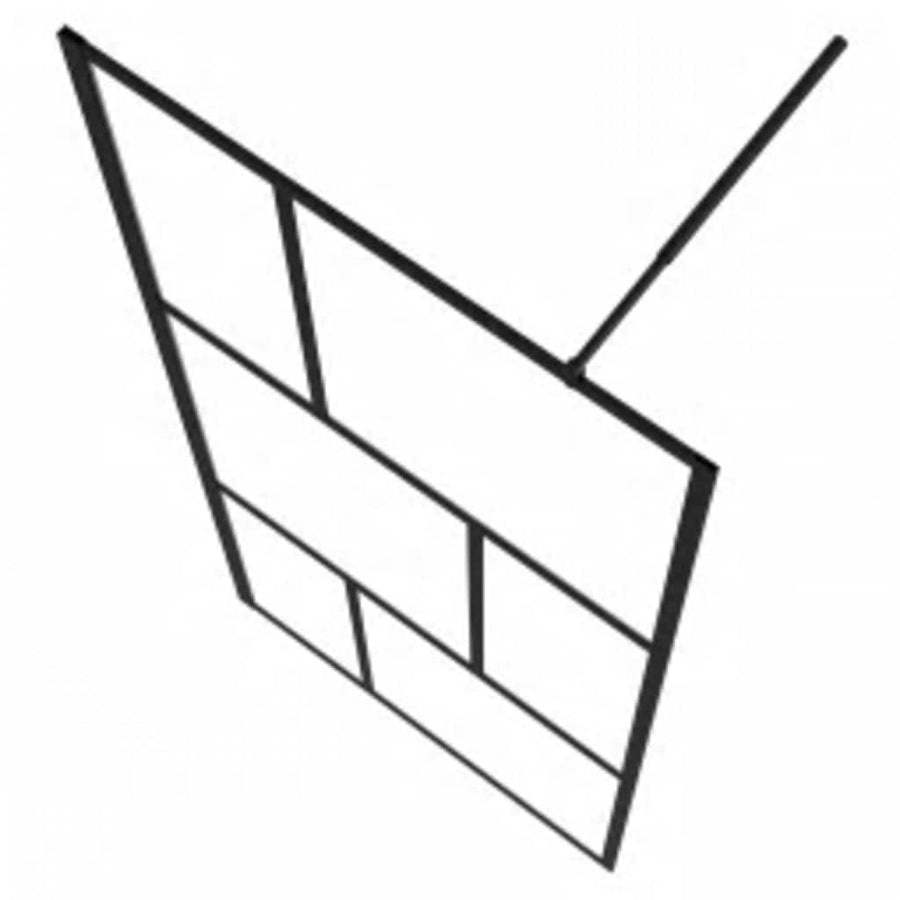 Inloopdouchewand 90X195 Cm Gehard Glas Zwart