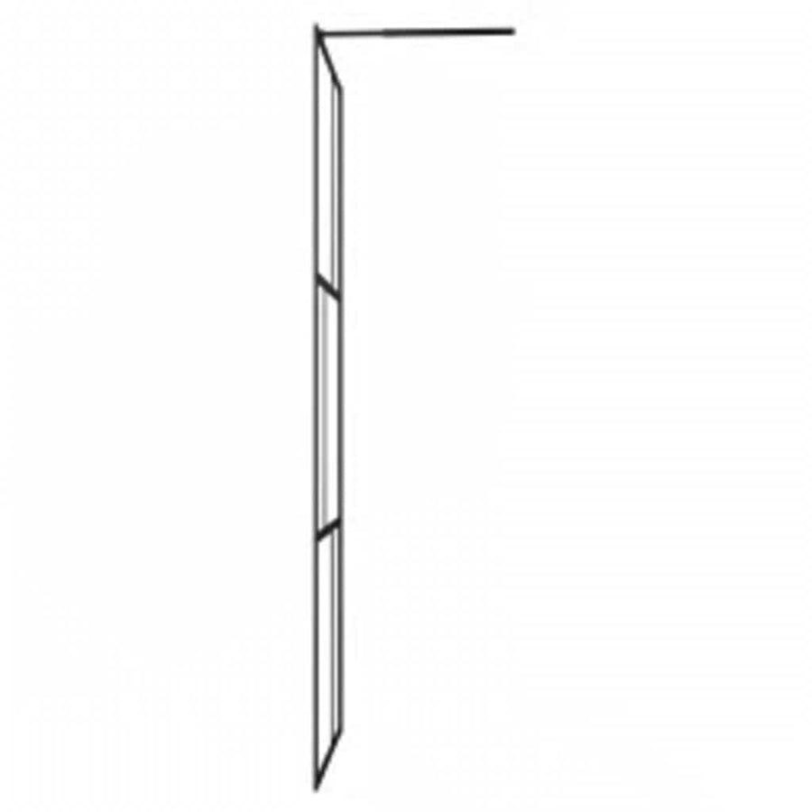 Inloopdouchewand 90X195 Cm Gehard Glas Zwart