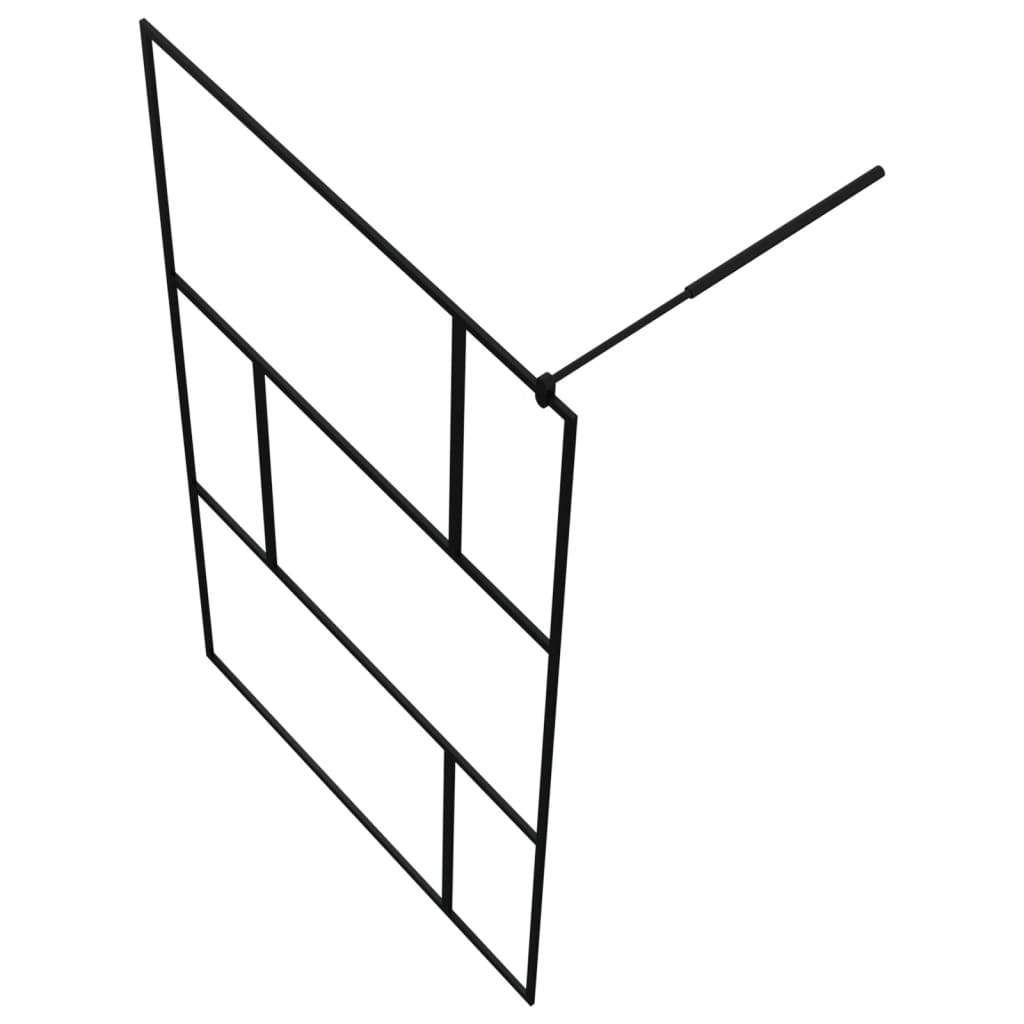 Inloopdouchewand 115X195 Cm Gehard Glas Zwart