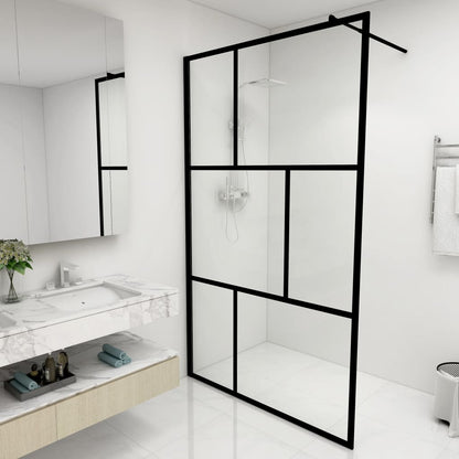 Inloopdouchewand 115X195 Cm Gehard Glas Zwart