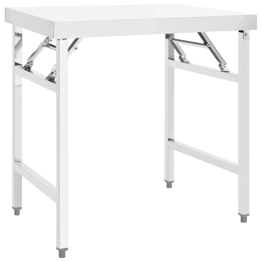 Keukenwerktafel Inklapbaar Roestvrij Staal 85 x 60 x 80 cm