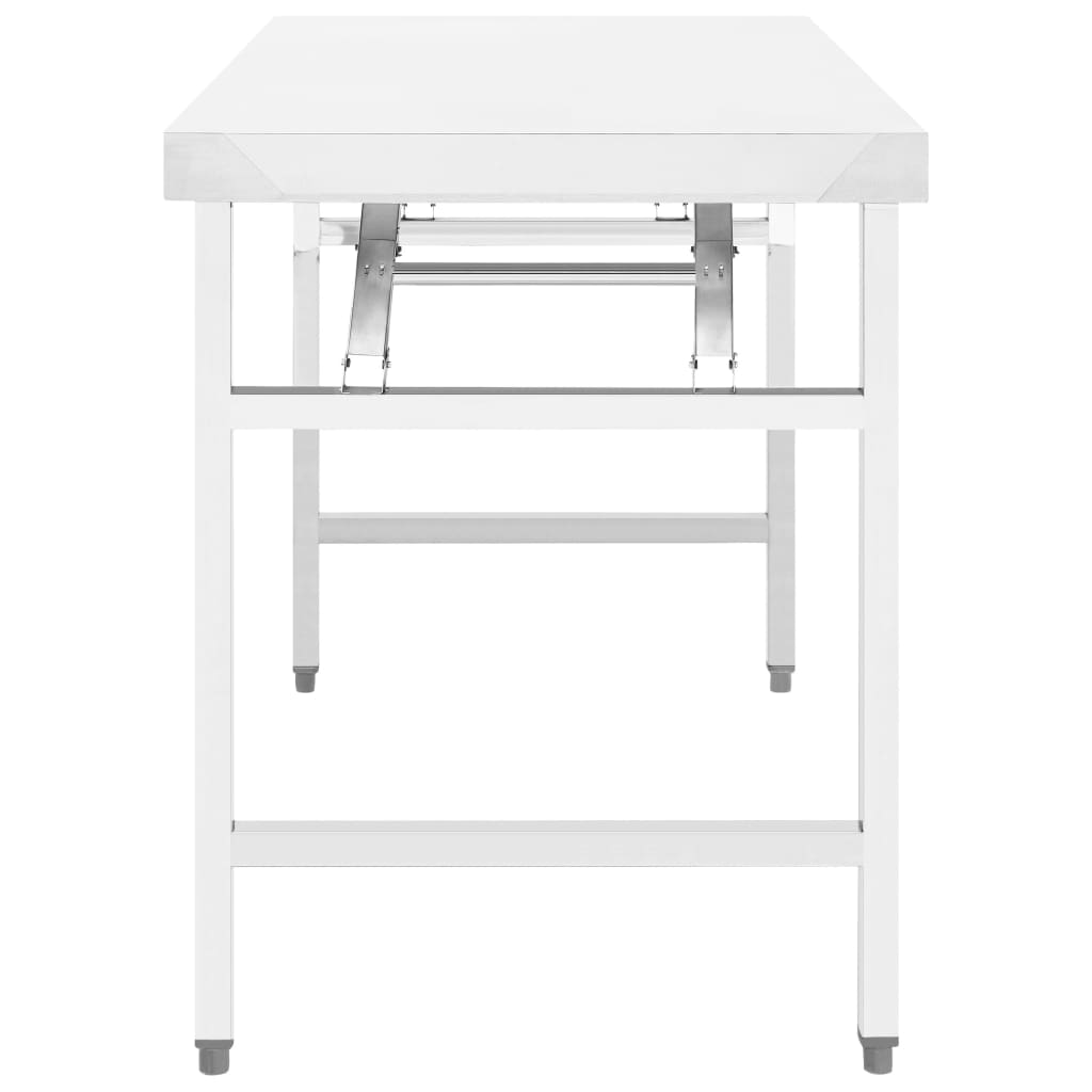 Keukenwerktafel Inklapbaar Roestvrij Staal 85 x 60 x 80 cm