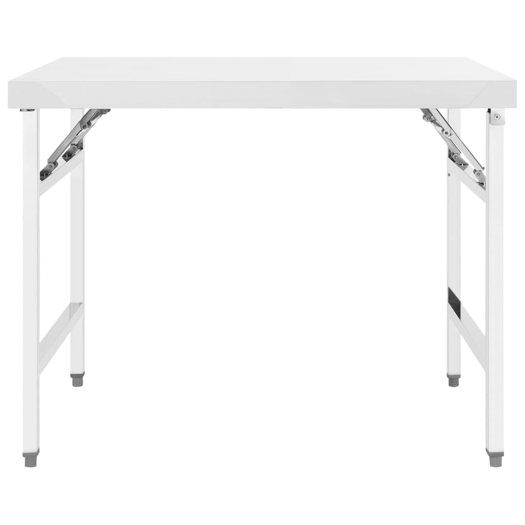 Keukenwerktafel Inklapbaar Roestvrij Staal 100 x 60 x 80 cm