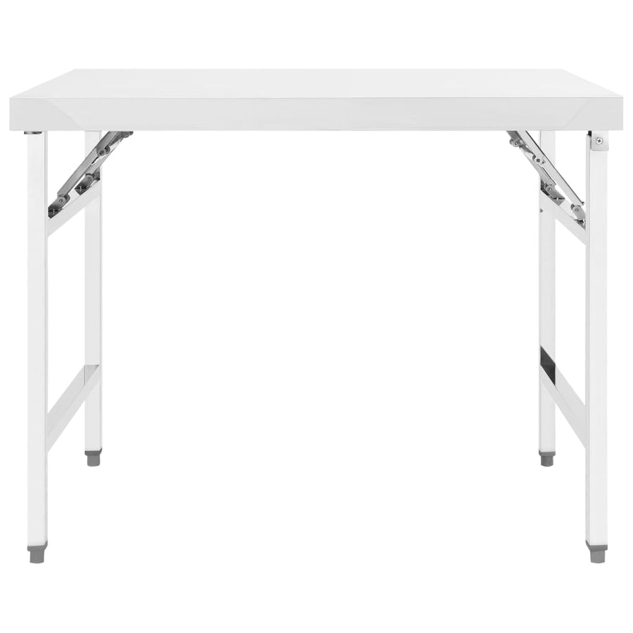 Keukenwerktafel Inklapbaar Roestvrij Staal 100 x 60 x 80 cm
