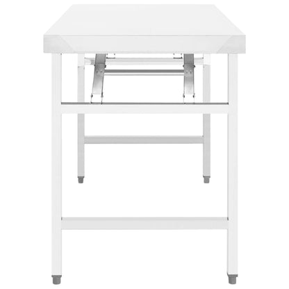 Keukenwerktafel Inklapbaar Roestvrij Staal 100 x 60 x 80 cm