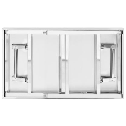 Keukenwerktafel Inklapbaar Roestvrij Staal 100 x 60 x 80 cm