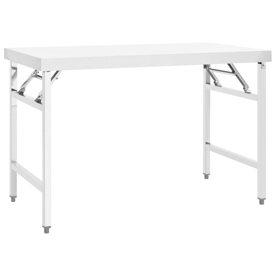 Keukenwerktafel Inklapbaar Roestvrij Staal 120 x 60 x 80 cm