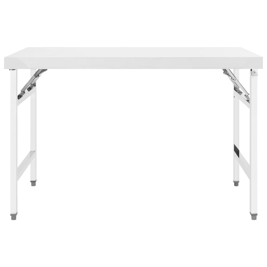 Keukenwerktafel Inklapbaar Roestvrij Staal 120 x 60 x 80 cm