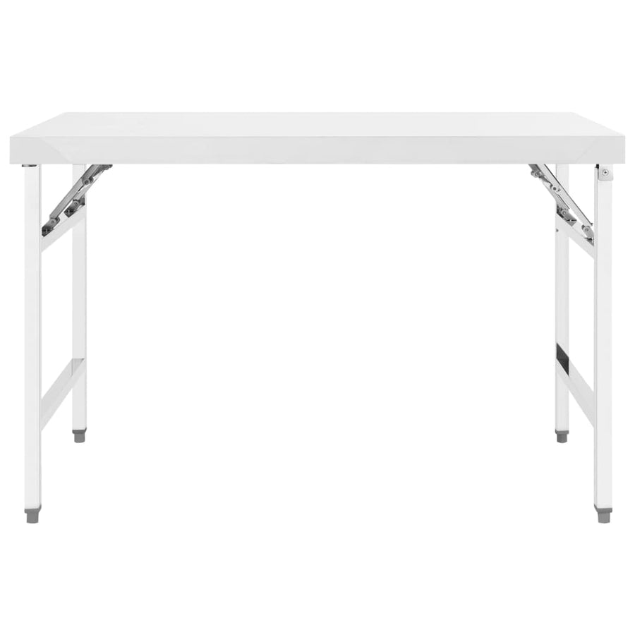 Keukenwerktafel Inklapbaar Roestvrij Staal 120 x 60 x 80 cm