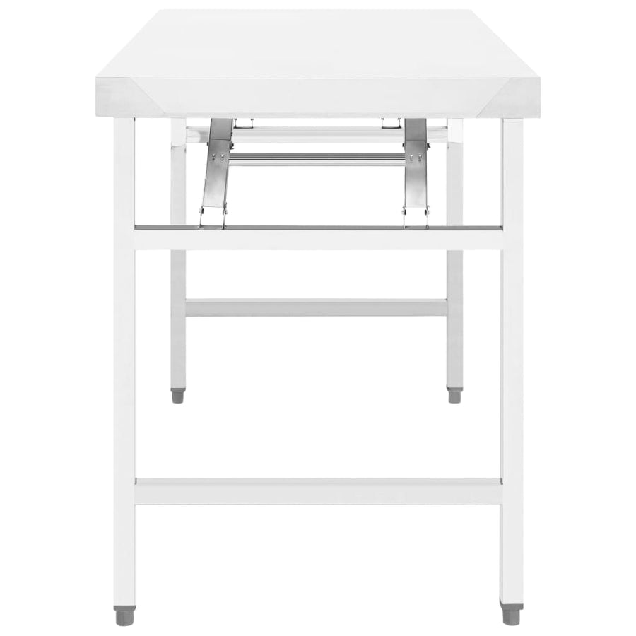 Keukenwerktafel Inklapbaar Roestvrij Staal 120 x 60 x 80 cm