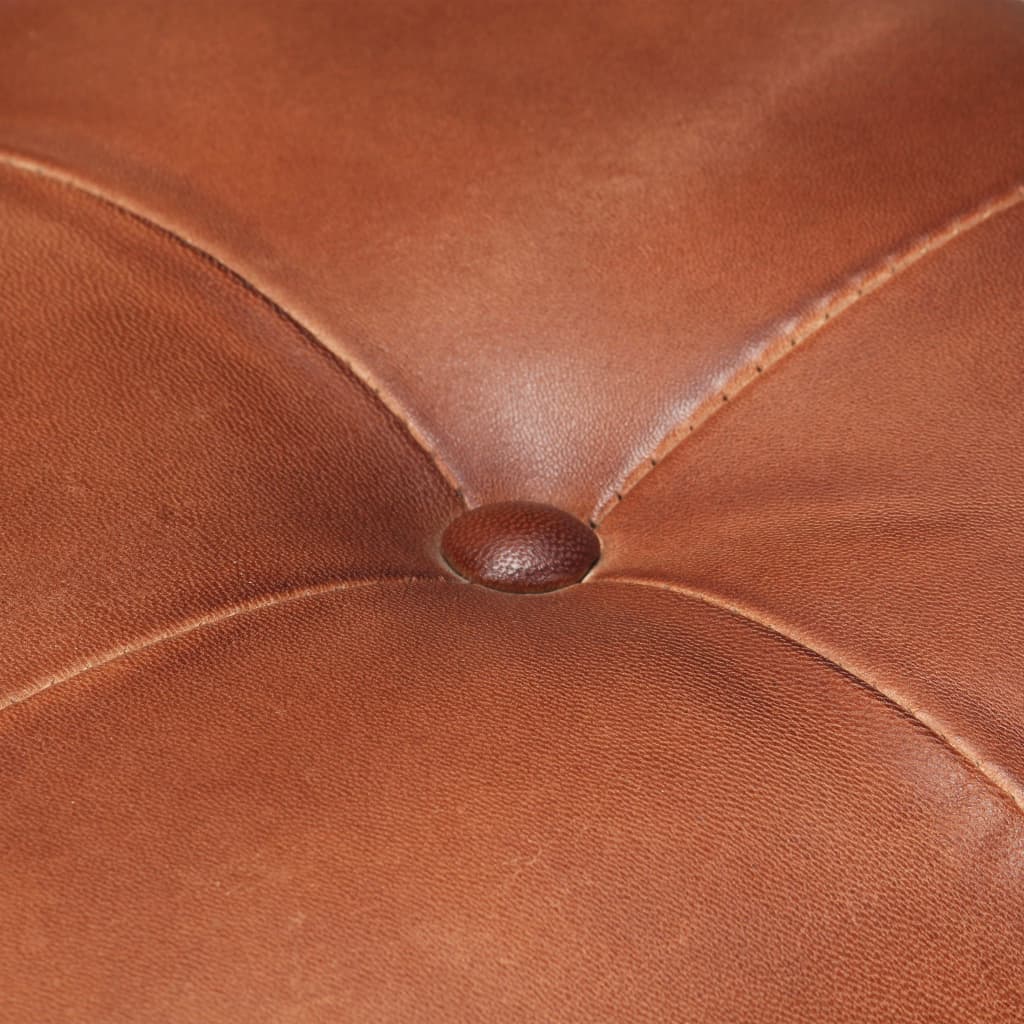 Eetkamerstoelen 4 st echt leer bruin