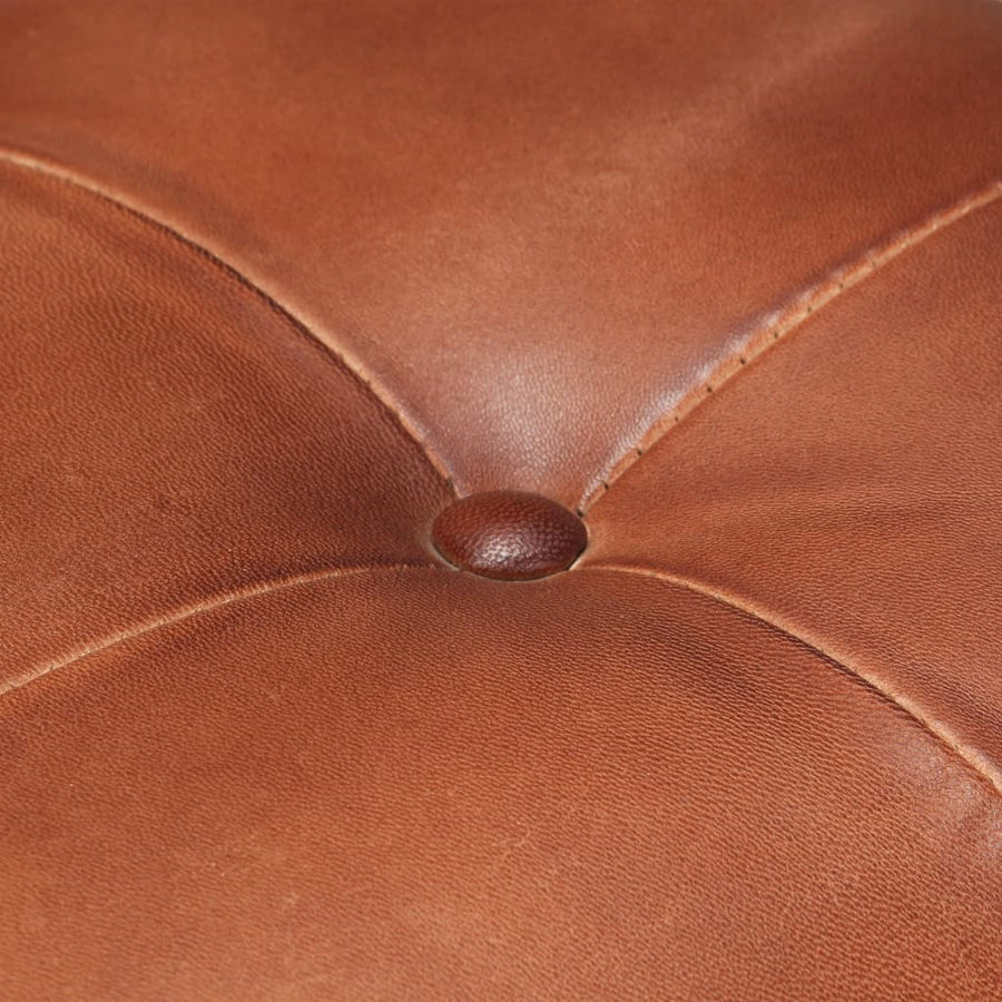 Eetkamerstoelen 4 st echt leer bruin