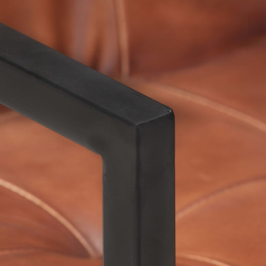 Eetkamerstoelen 6 st echt leer bruin
